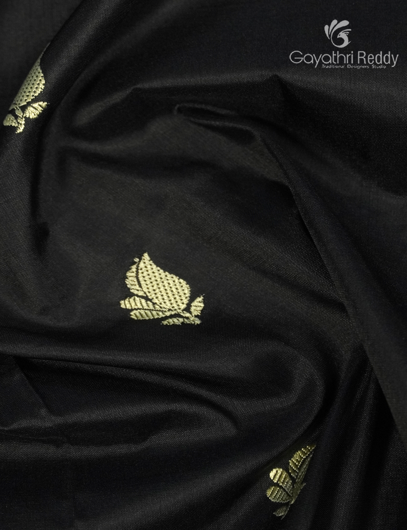 Pure Banaras Katan Silk Saree in Black
