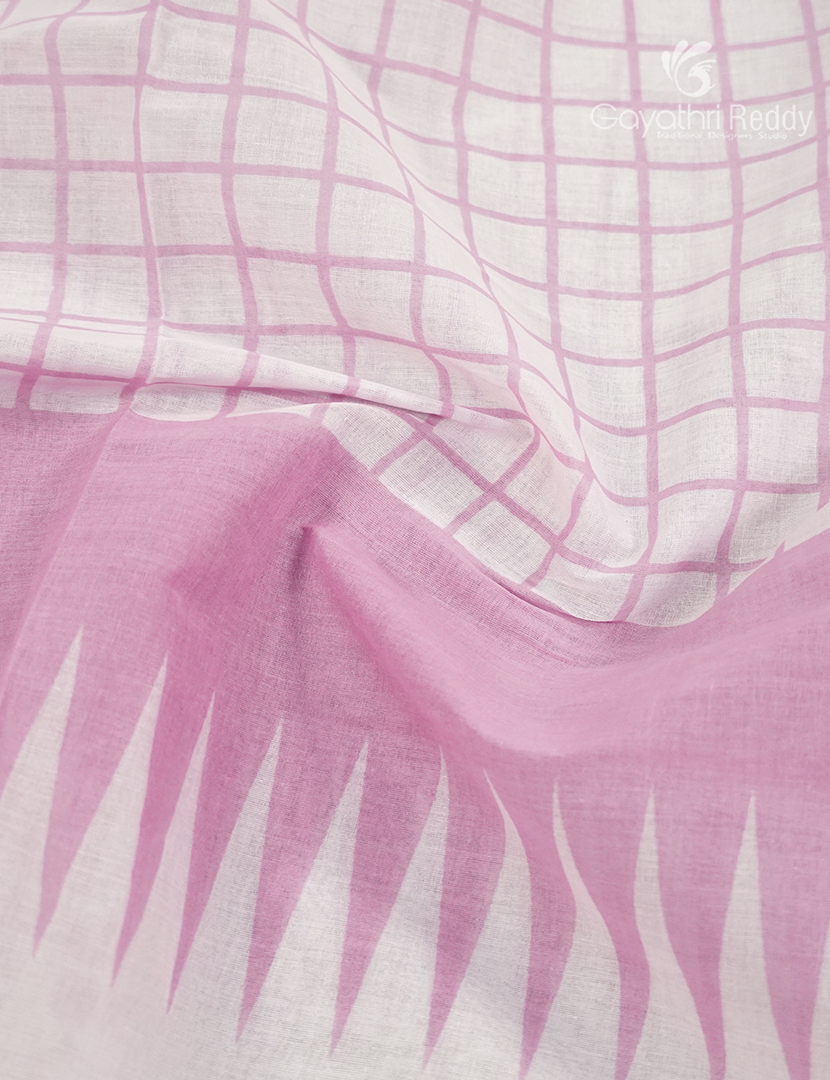 Pure MulMul Cotton Saree in Cream and Baby Pink