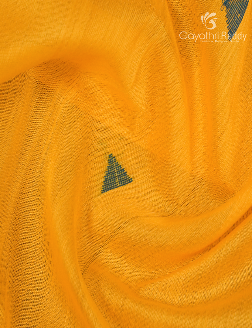 Pure Chanderi Sico Saree in Mango Yellow
