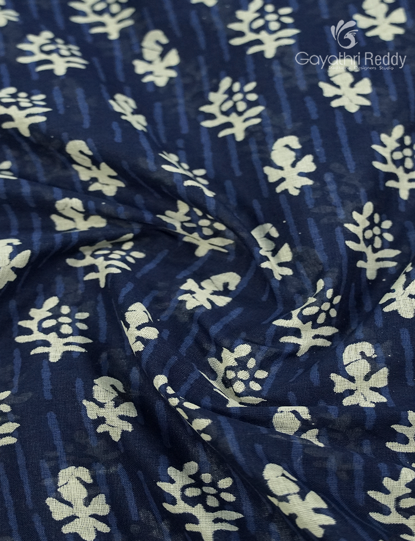 Vidharbha Cotton Saree in Indigo Blue
