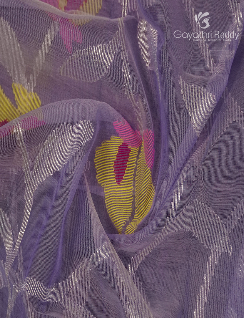 Pure Jamdani Kora Saree in Lavender