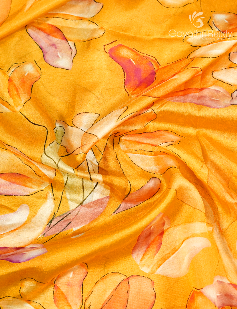 Semi Tussar Silk Saree in Yellow