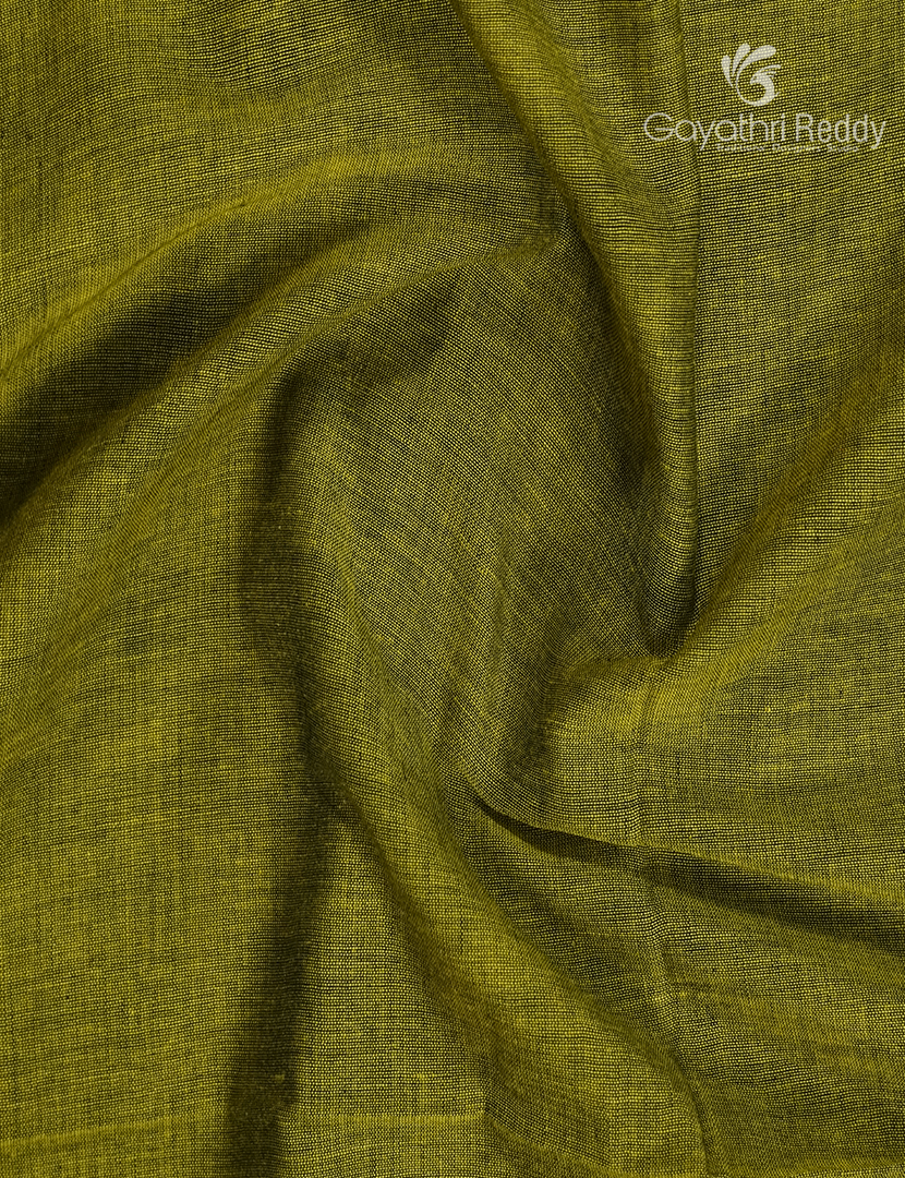 Jamdani Cotton Saree in Mehendi Green