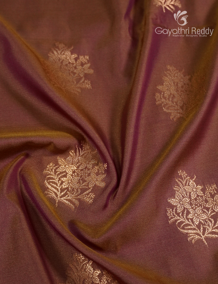 Semi Kanchipuram Art Silk Saree in Earthy Brown