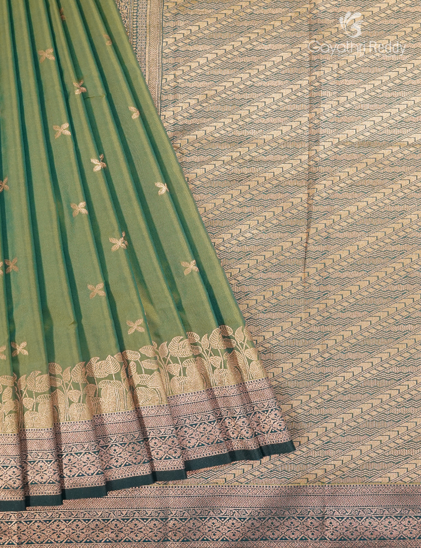Semi Kanchipuram Art Silk Saree in Sage Green