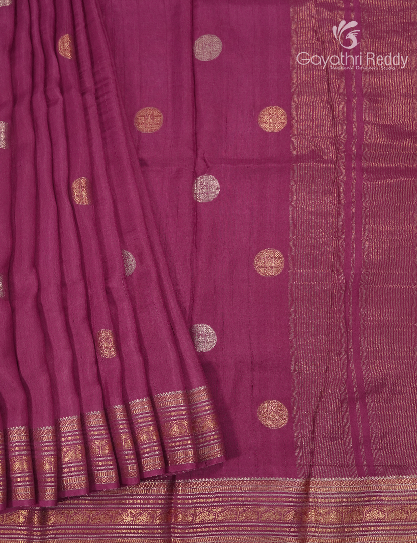 Semi Mysore Crepe Saree in Magenta
