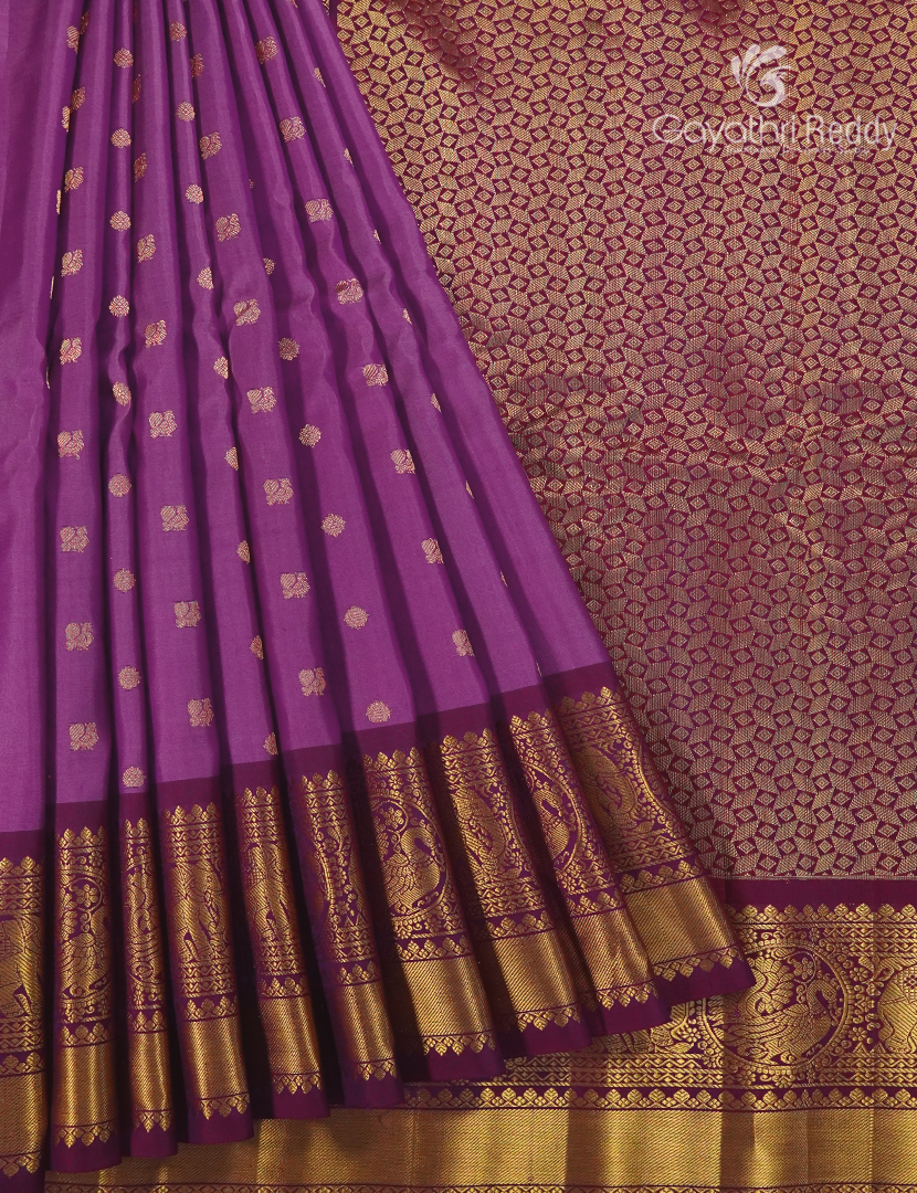 Pure Gadwal Silk Saree in Mauve and Maroon