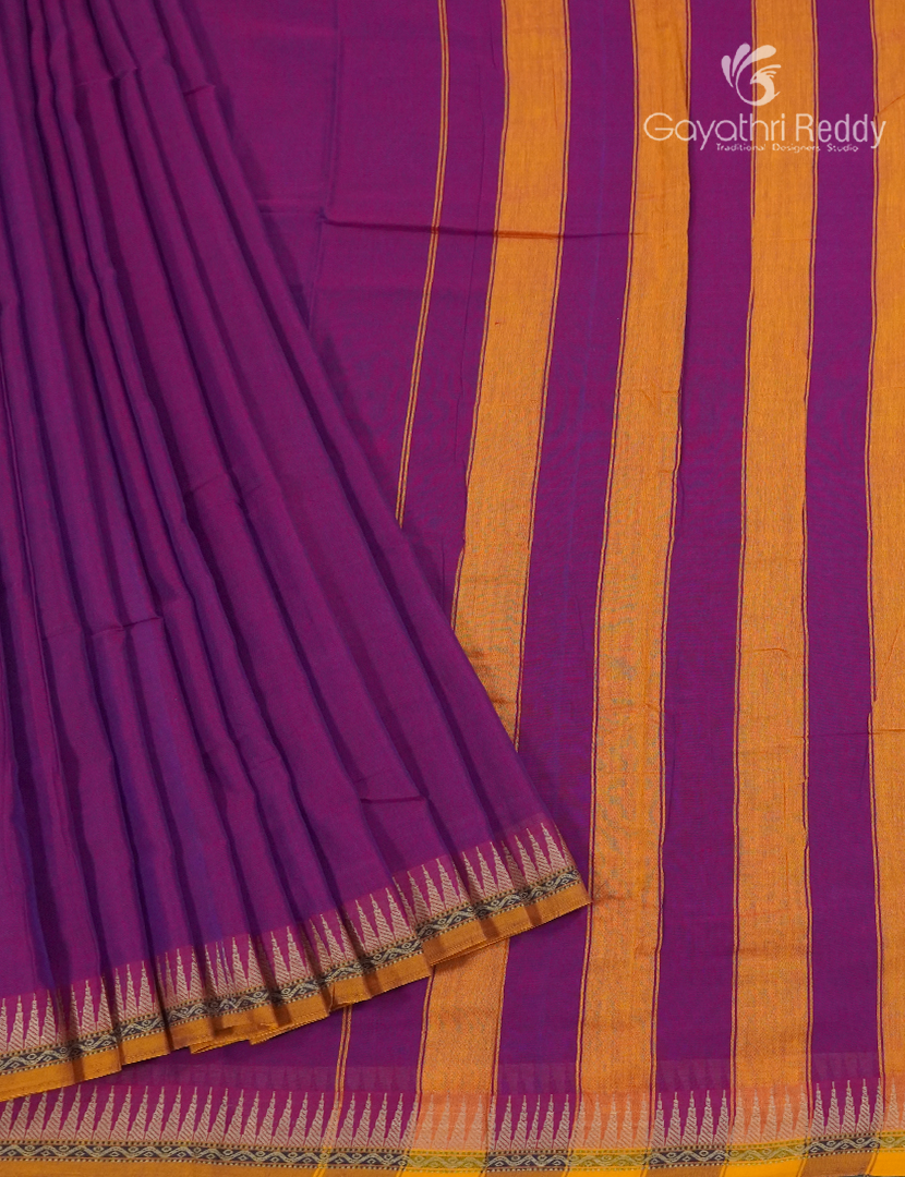 Pure Narayanpet Cotton Saree in Magenta