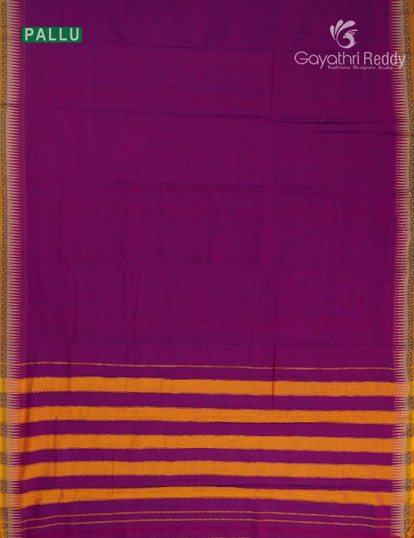 Pure Narayanpet Cotton Saree in Magenta