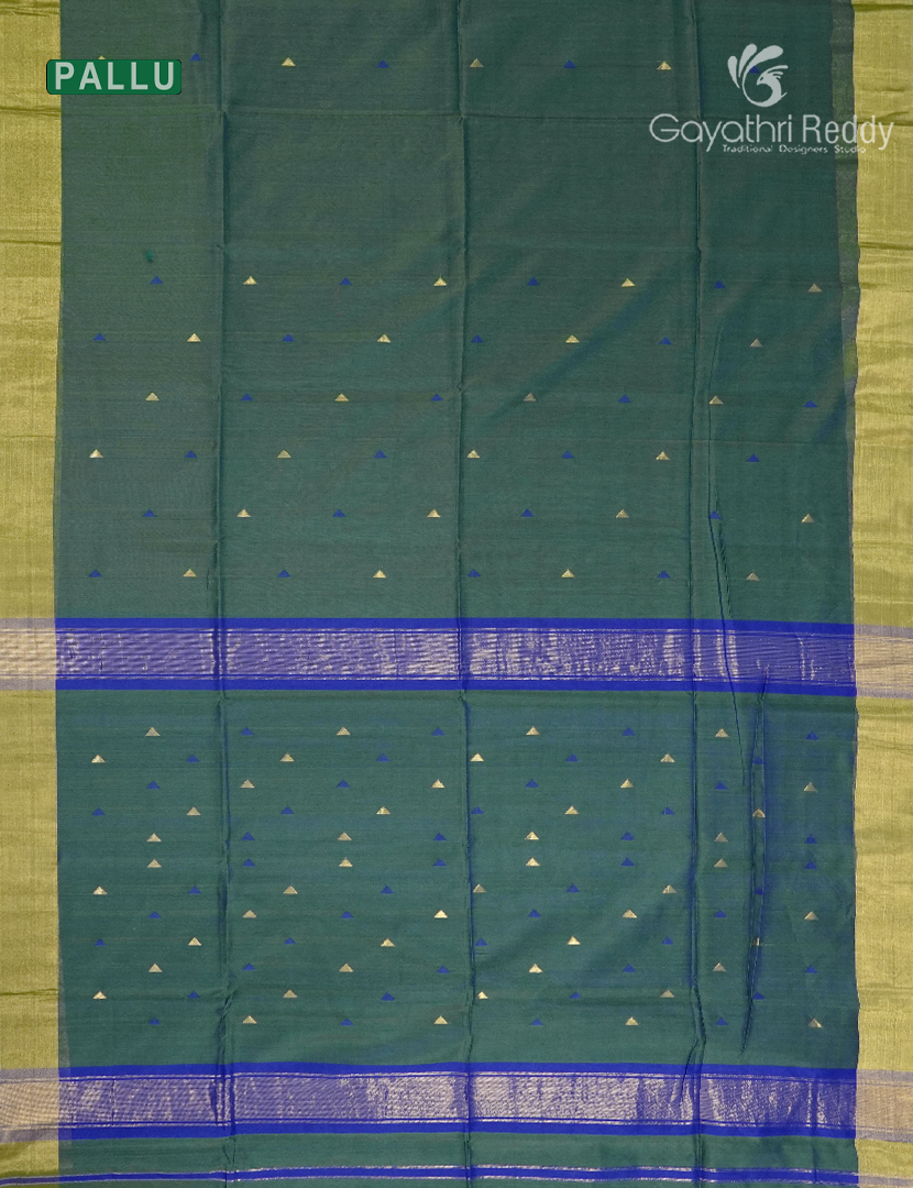 Pure Chanderi Sico Saree in Moss Green