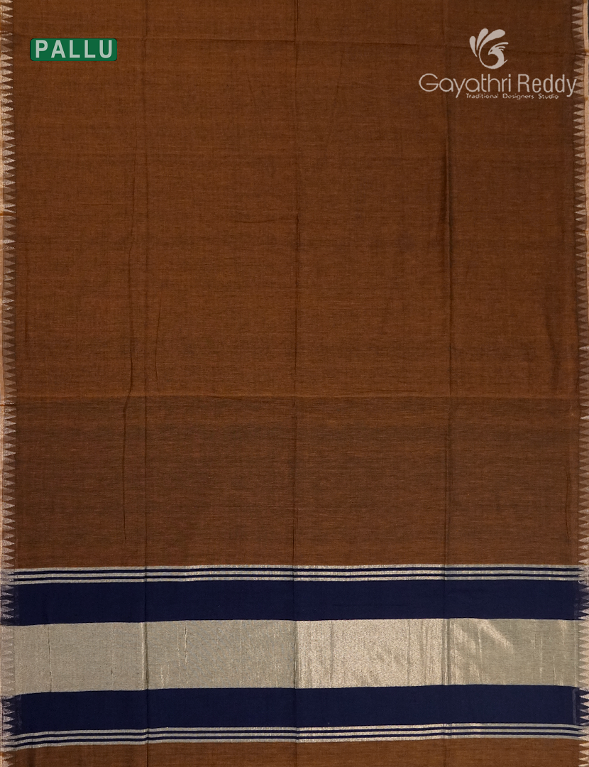 Jamdani Cotton Saree in Brown