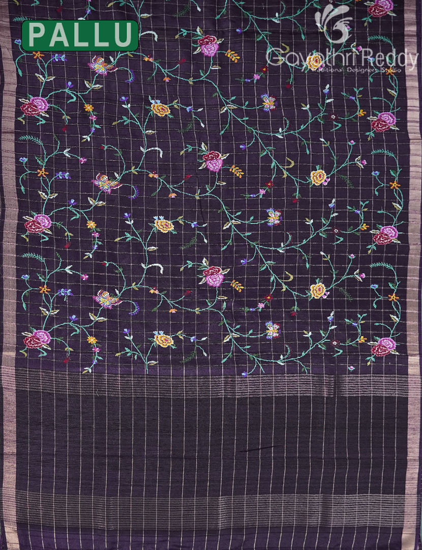 KHADI SILK WORK SAREE-KSW14