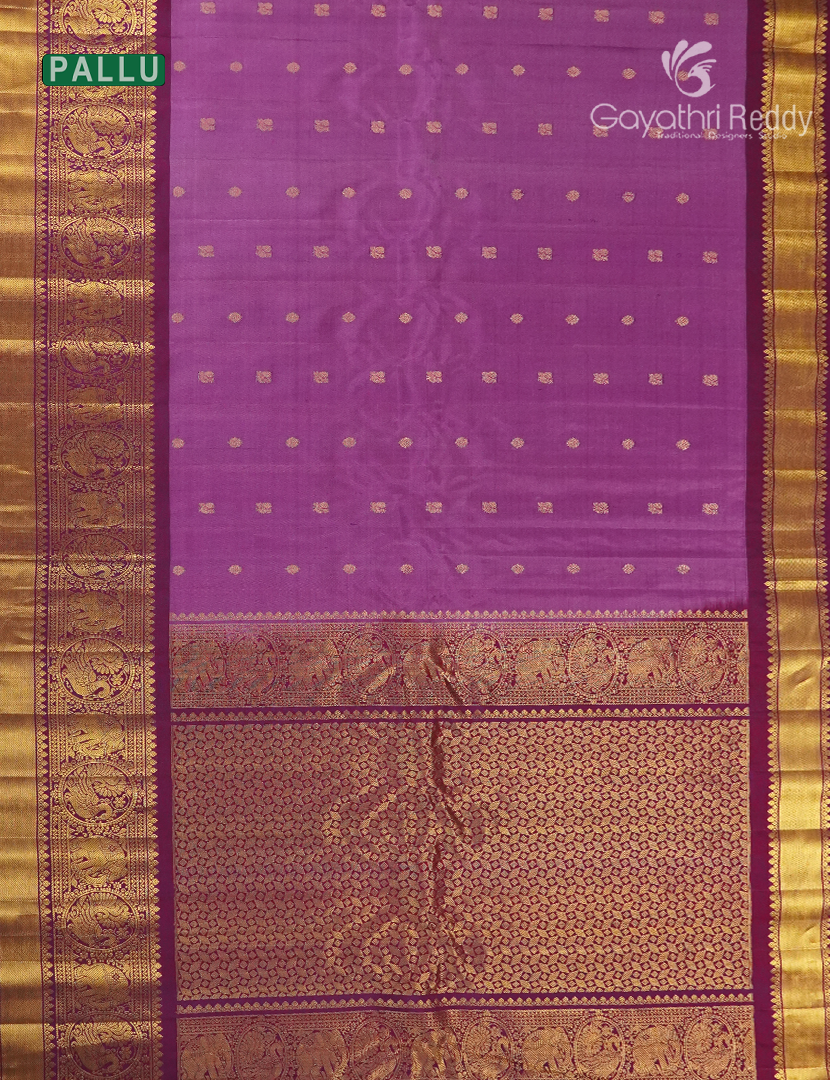 Pure Gadwal Silk Saree in Mauve and Maroon