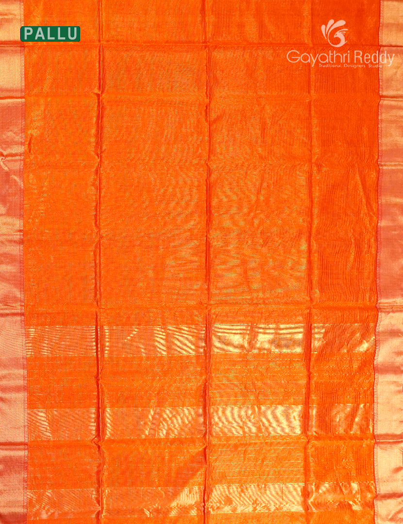 Pure Chanderi Sico Saree in Orange