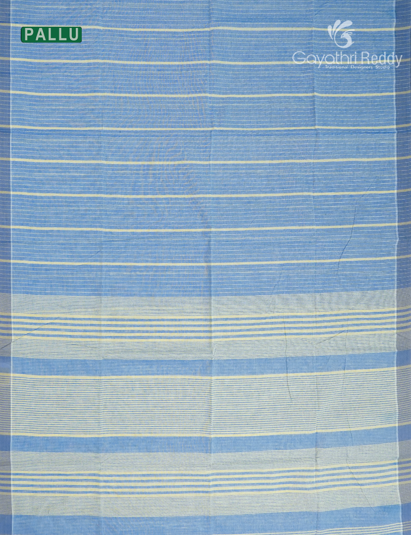 Pure Handloom Cotton Saree in Powder Blue