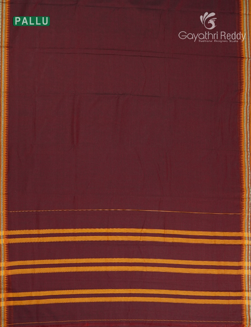 Pure Naranyanpet Cotton Saree in Deep Maroon