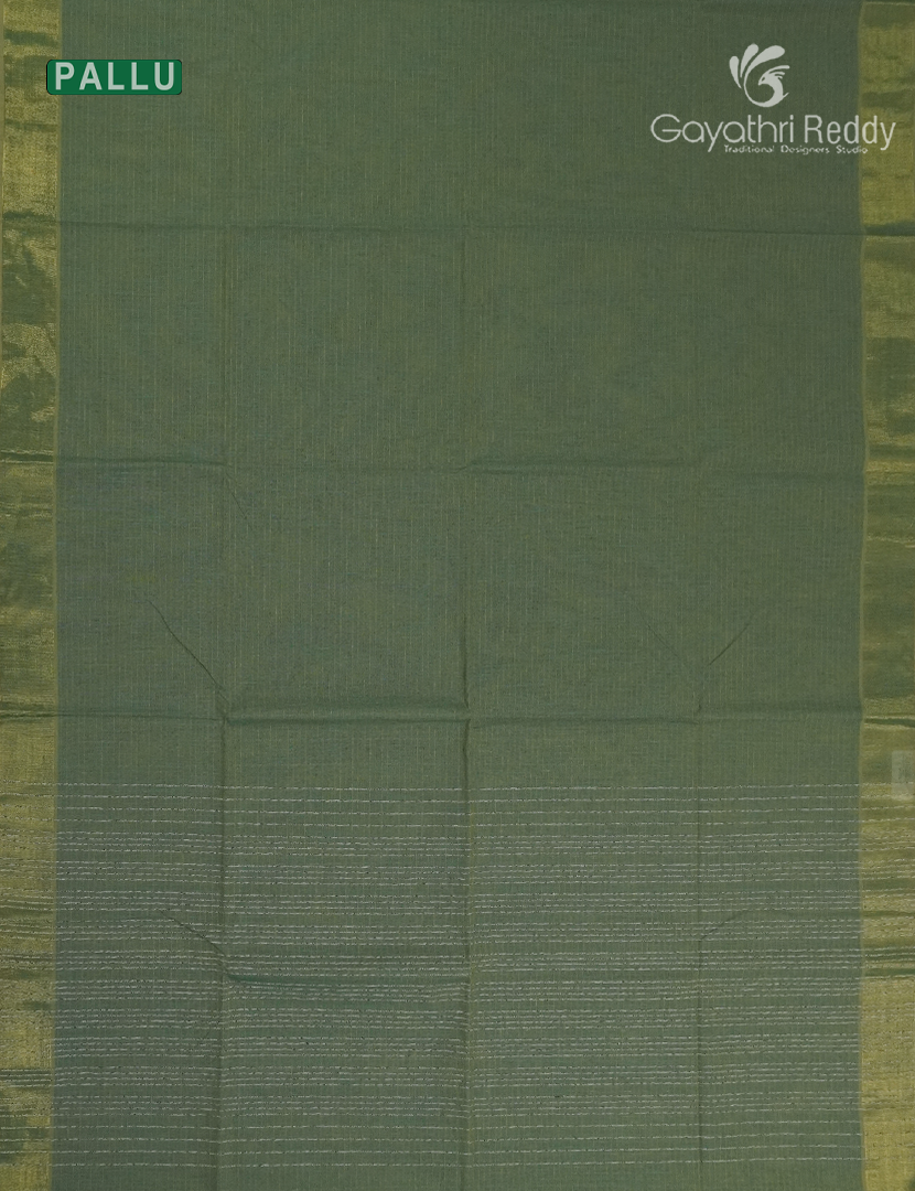 Pure Handloom Cotton Saree in Sage Green