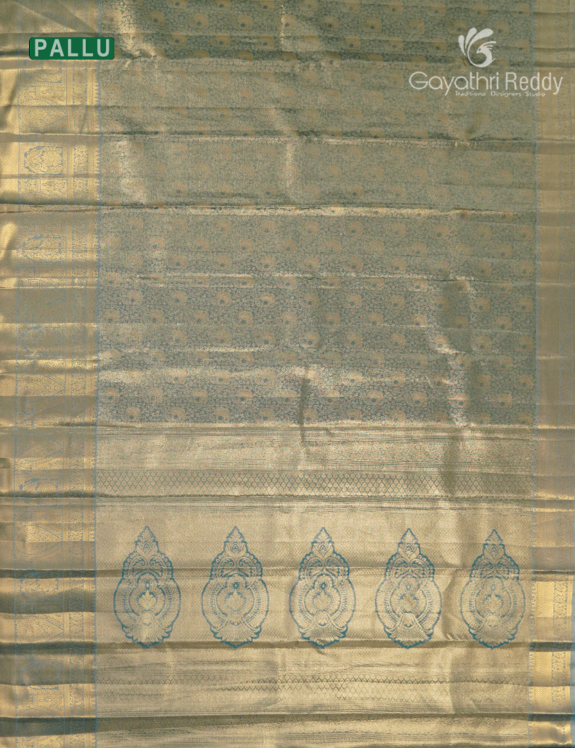 Semi Kanchipuram Silk Saree in Grey