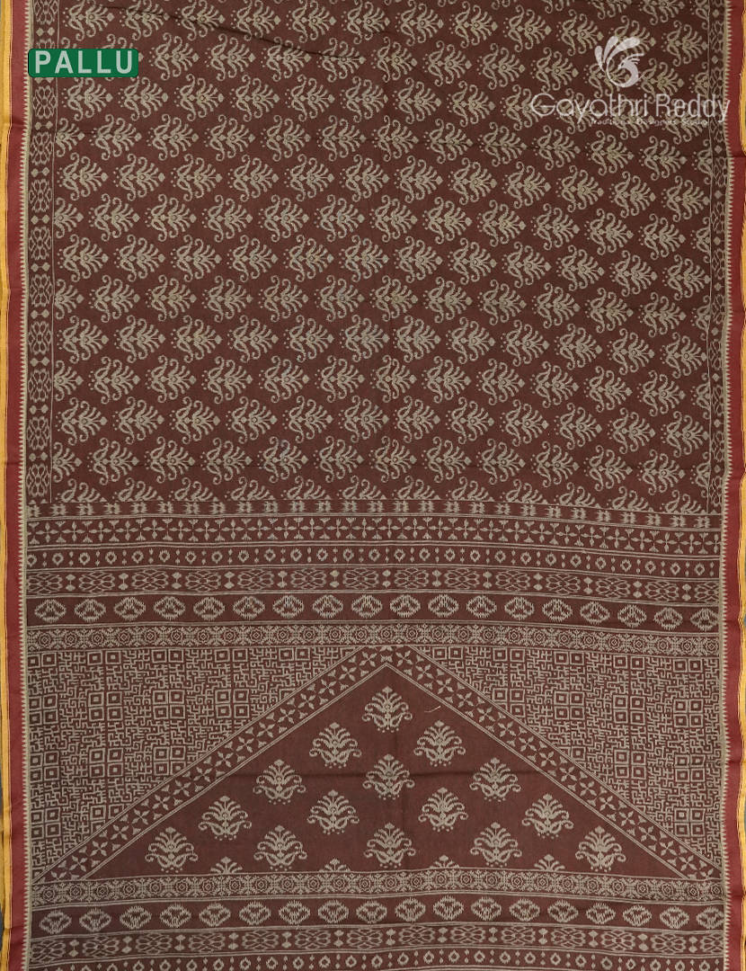 Vidharbha Cotton Saree in Deep Brown