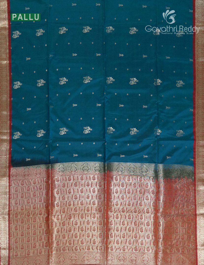 Soft Silk Saree in Deep Peacock Blue