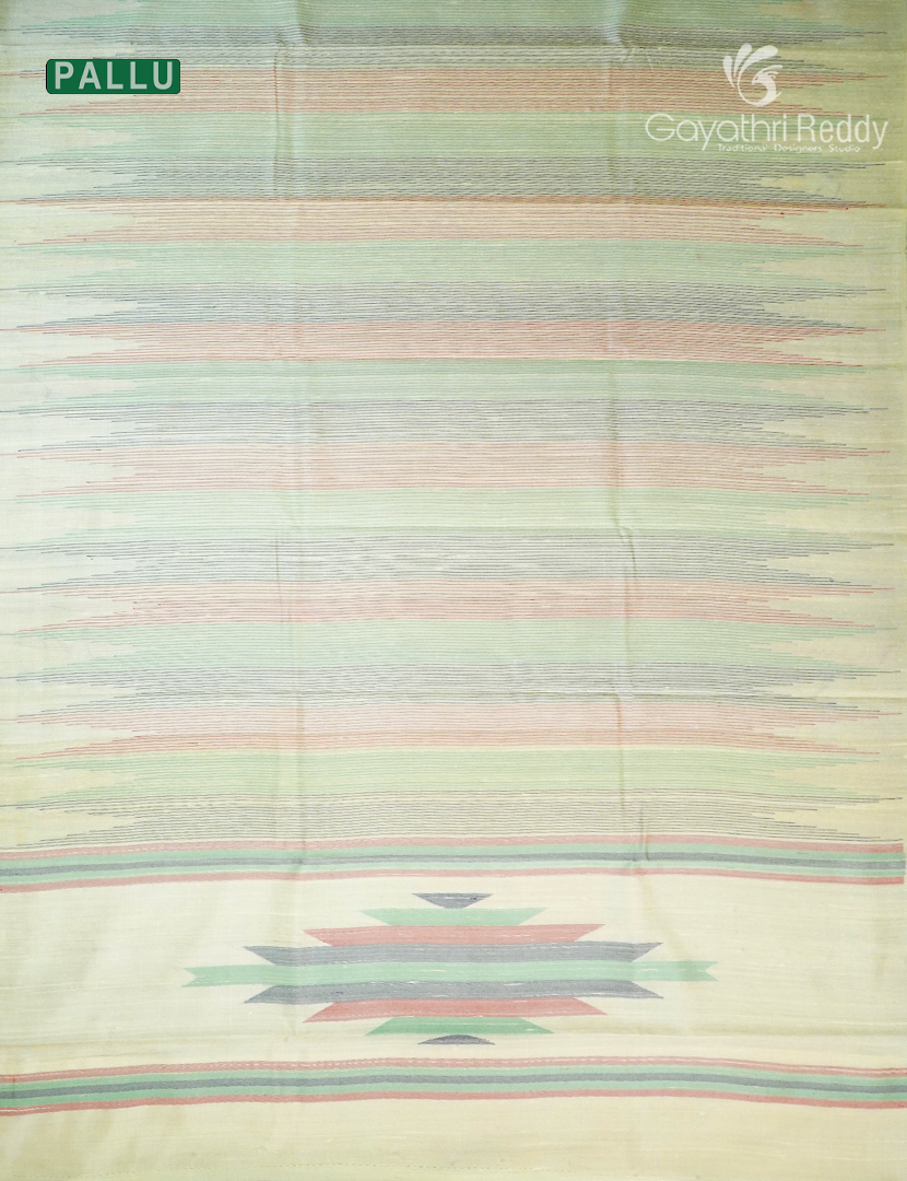 Pure Khadi Pattu Saree in Pastel Pista Green