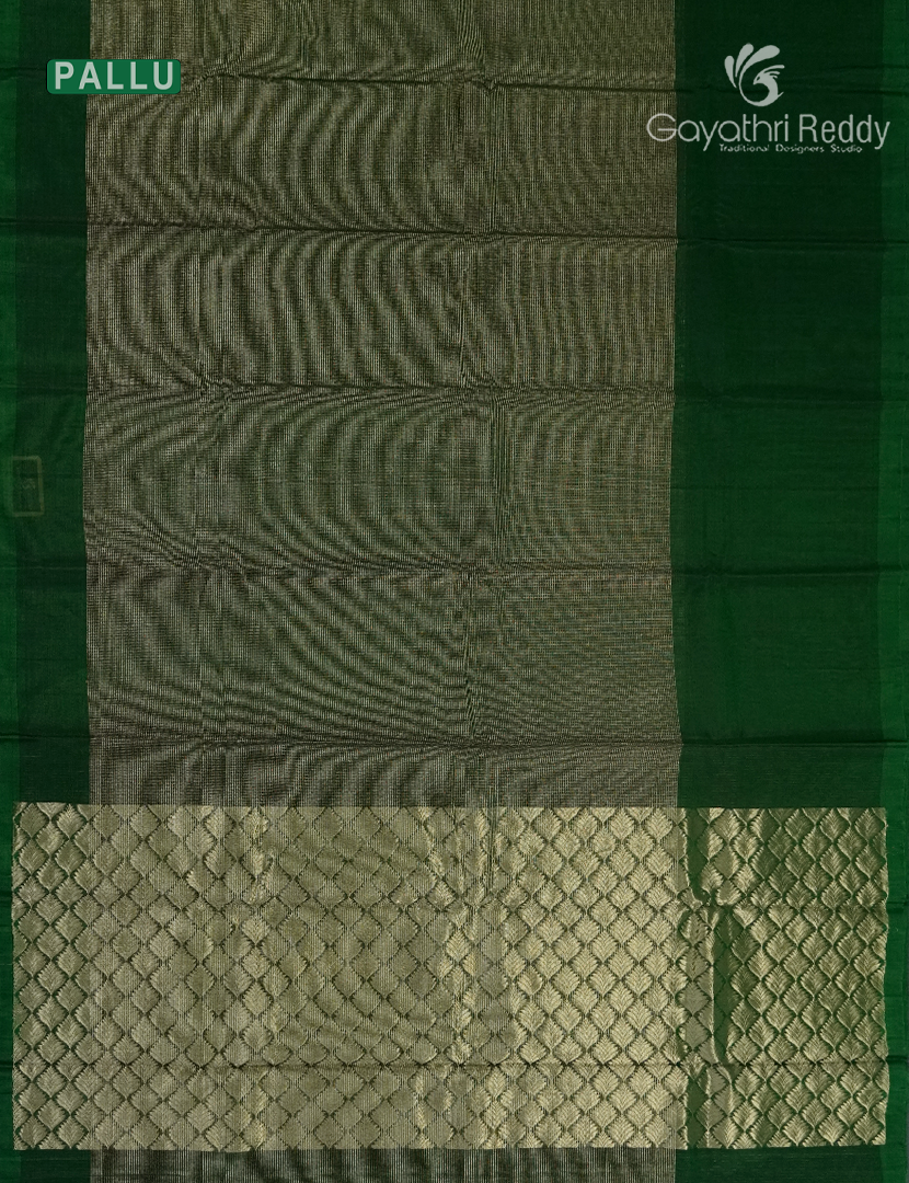 Pure Kanchipuram Sico Saree in Bottle Green