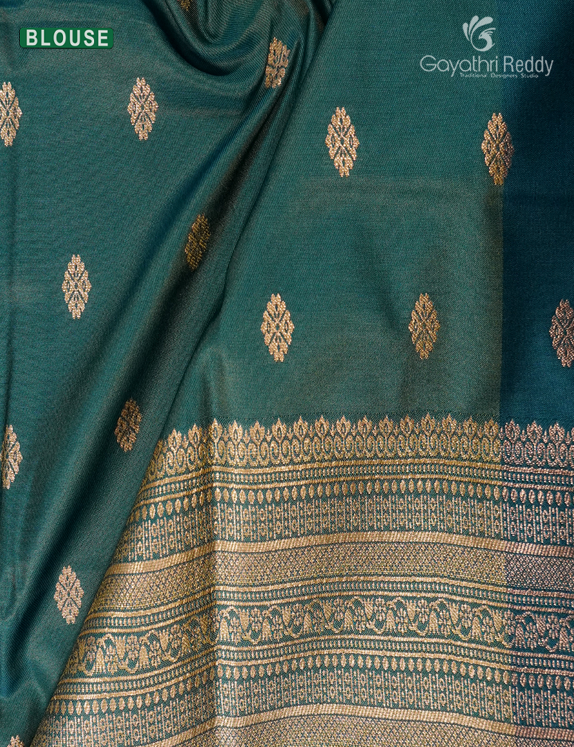 Semi Kanchipuram Art Silk Saree in Sage Green