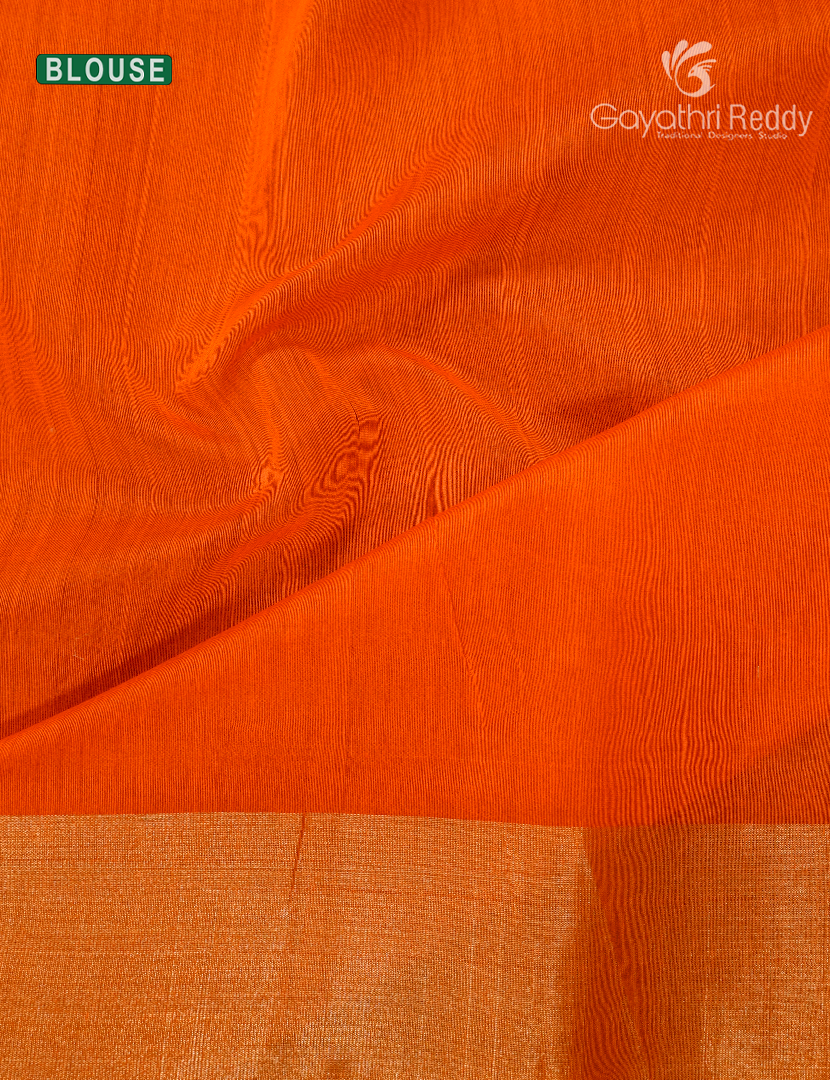 Pure Chanderi Sico Saree in Orange