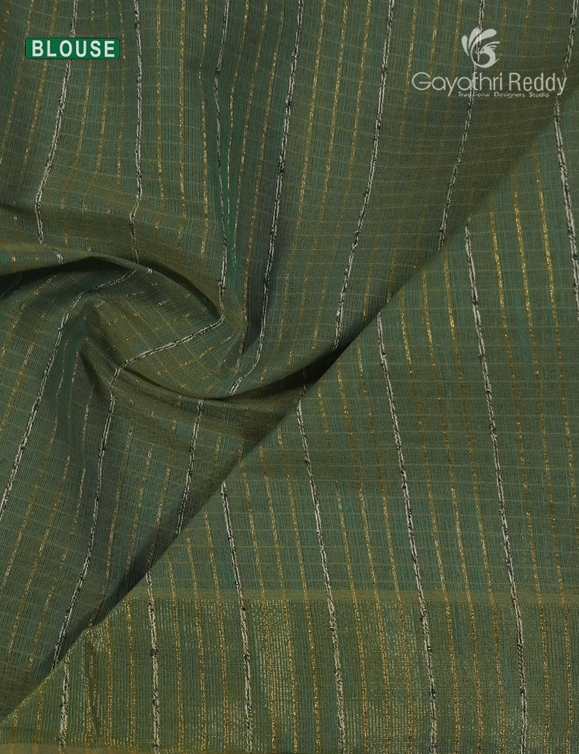 Pure Handloom Cotton Saree in Sage Green