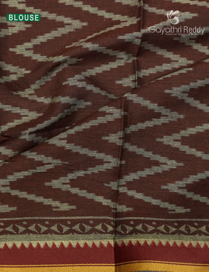 Vidharbha Cotton Saree in Deep Brown