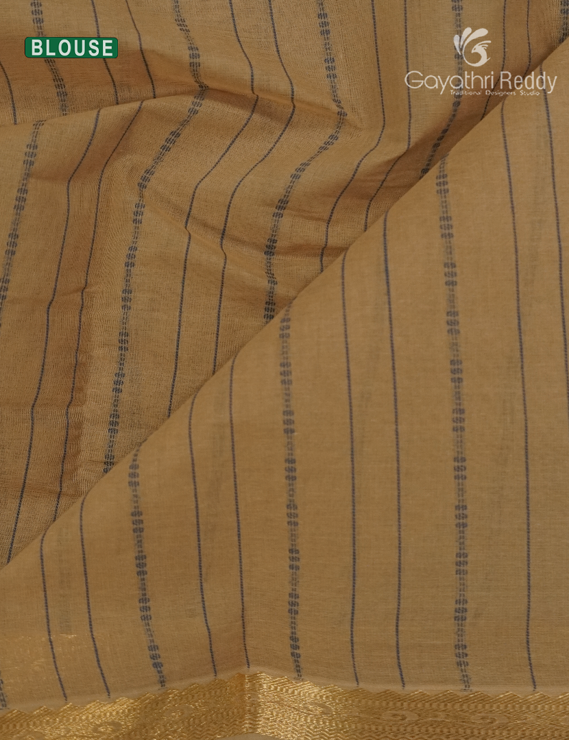 Pure Kanchi Cotton Saree in Beige