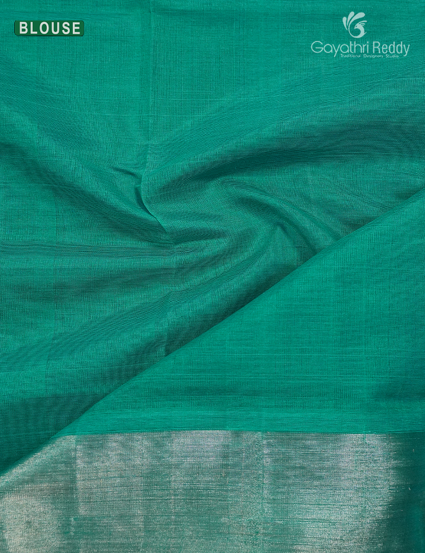 Pure Arani Sico Saree in Deep Blue and Sea Green