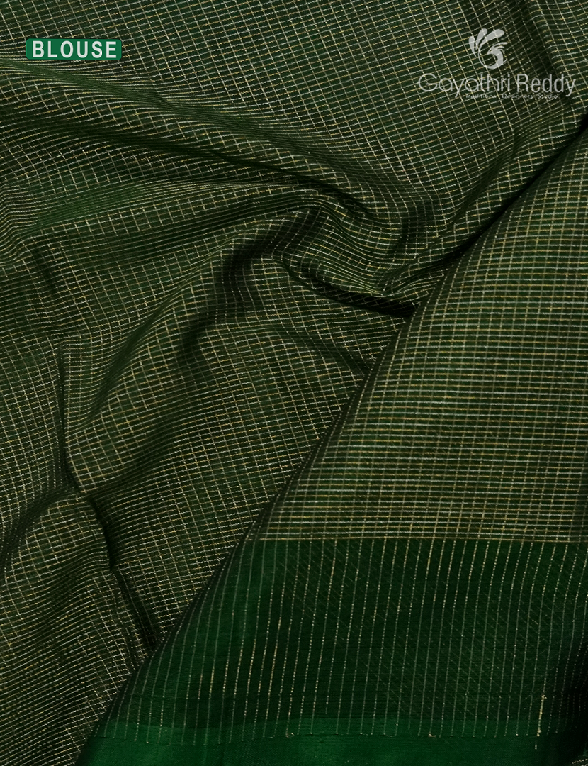 Pure Kanchipuram Sico Saree in Bottle Green
