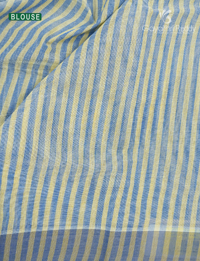 Pure Handloom Cotton Saree in Powder Blue