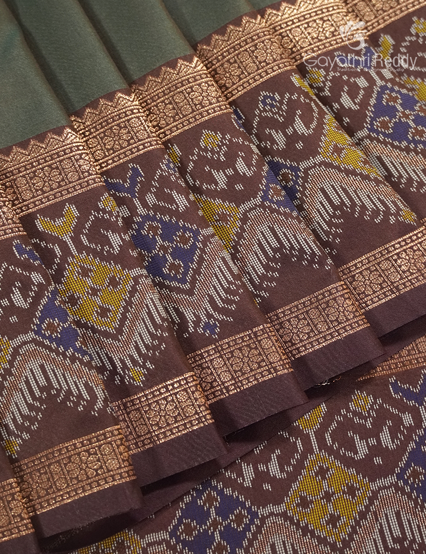 Semi Kanchipuram Art Silk Saree in Concrete Grey