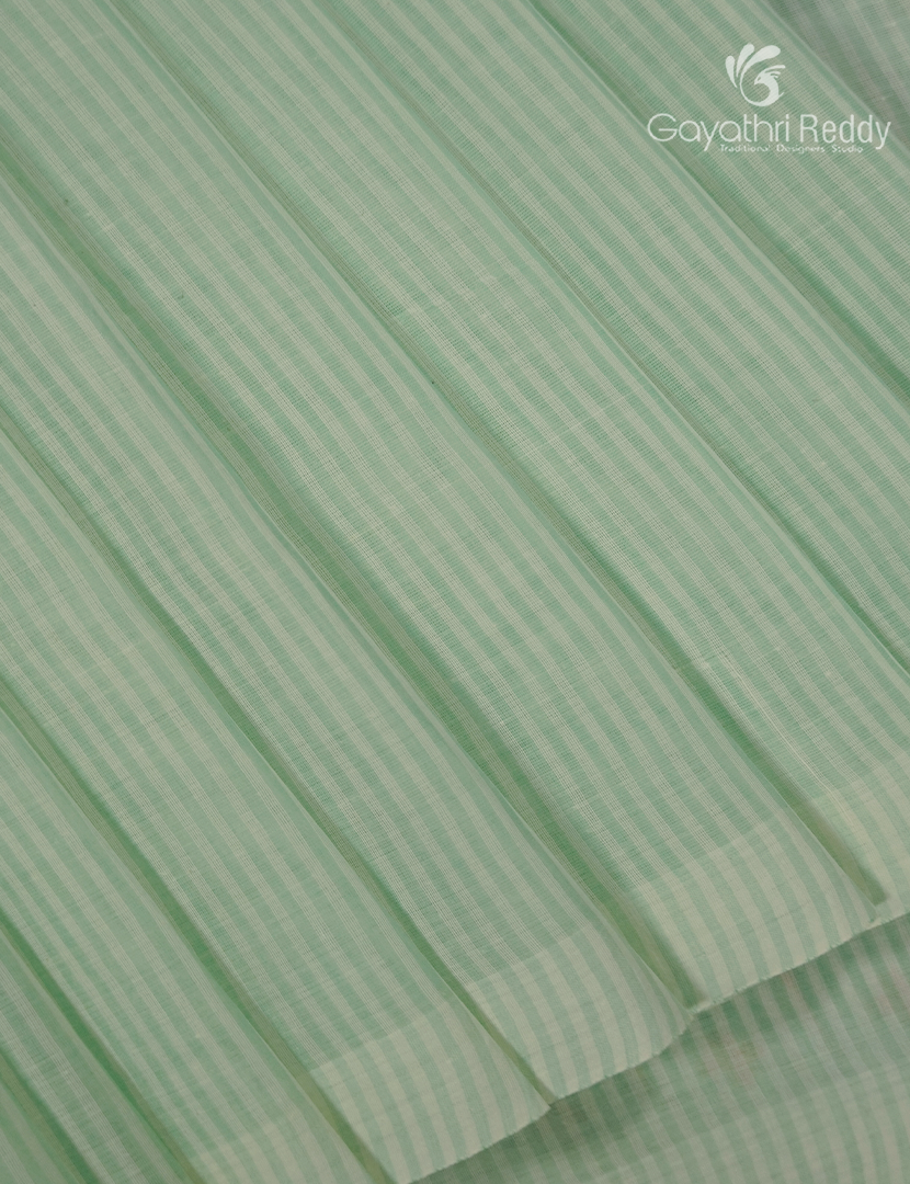 Pure Kanchi Cotton Printed Saree in Sea Foam Green