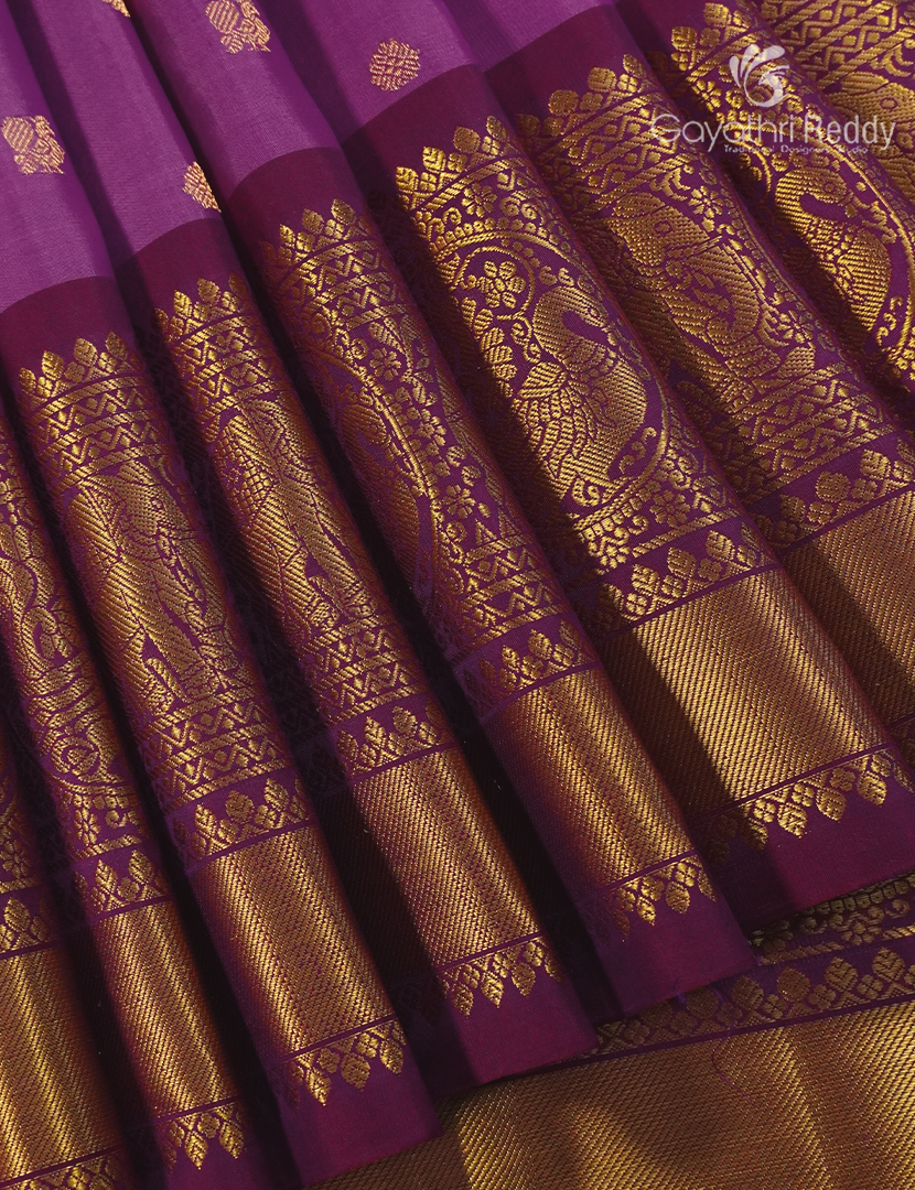 Pure Gadwal Silk Saree in Mauve and Maroon