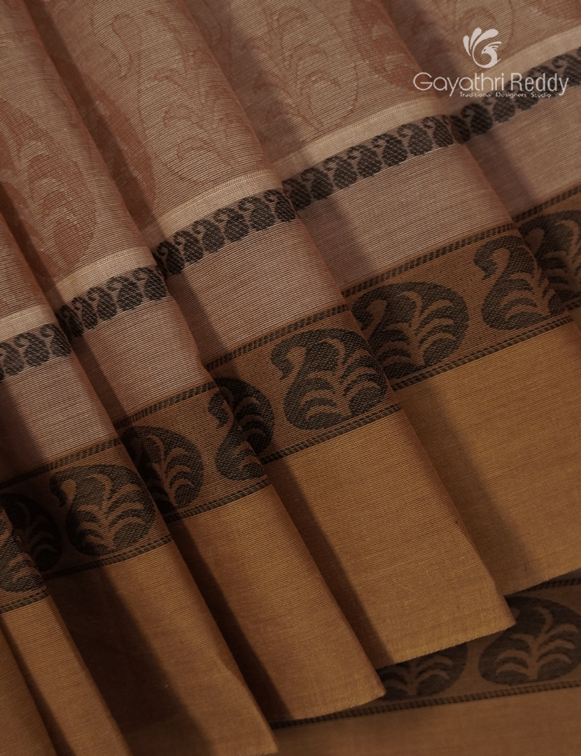 Pure Kanchi Cotton Saree in Onion Pink