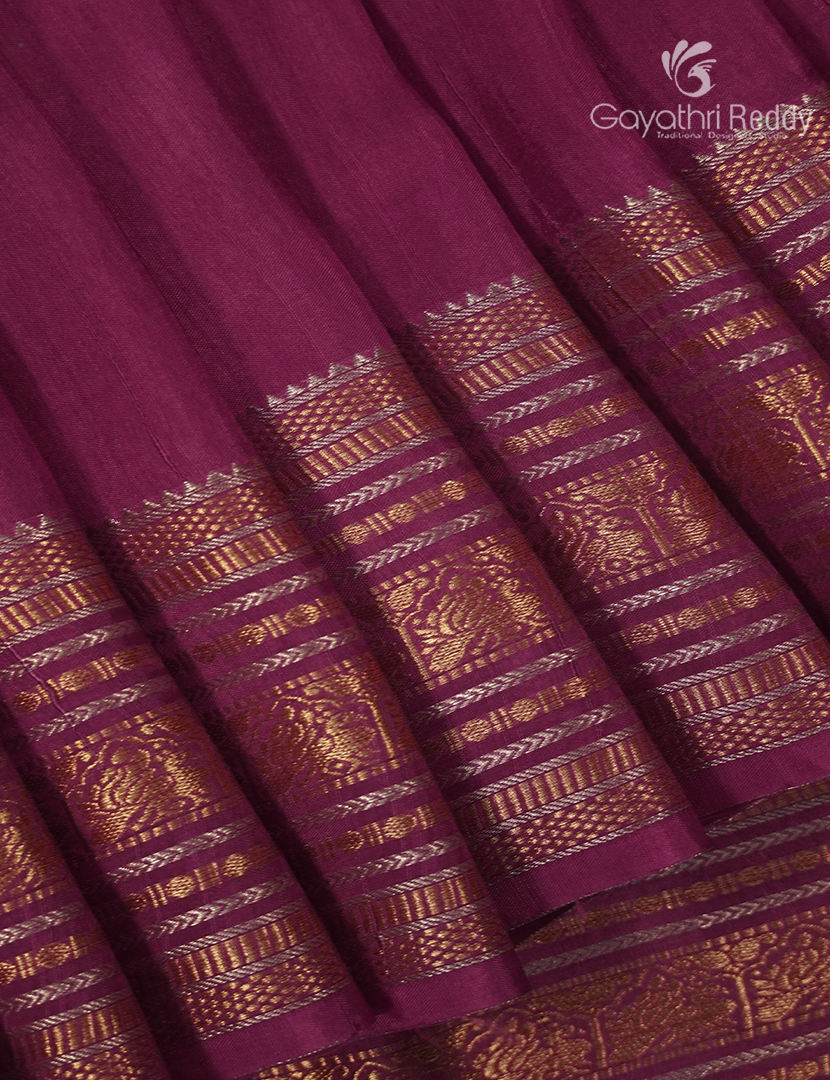 Semi Mysore Crepe Saree in Magenta