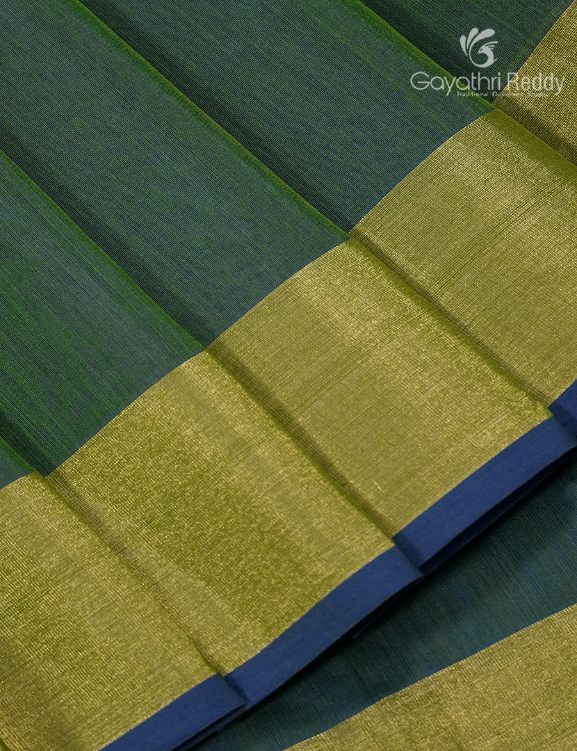Pure Chanderi Sico Saree in Moss Green