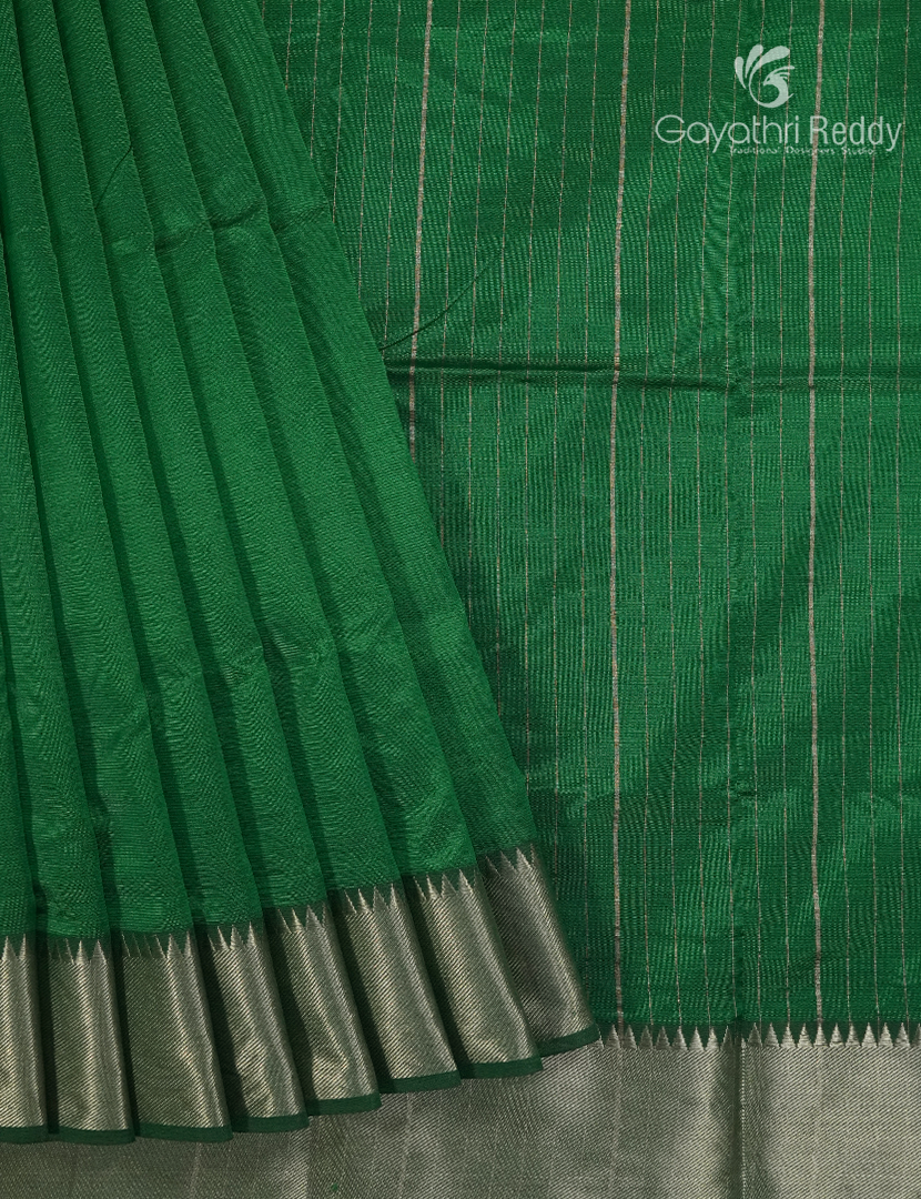 Mangalagiri Pattu Saree in Mango Green