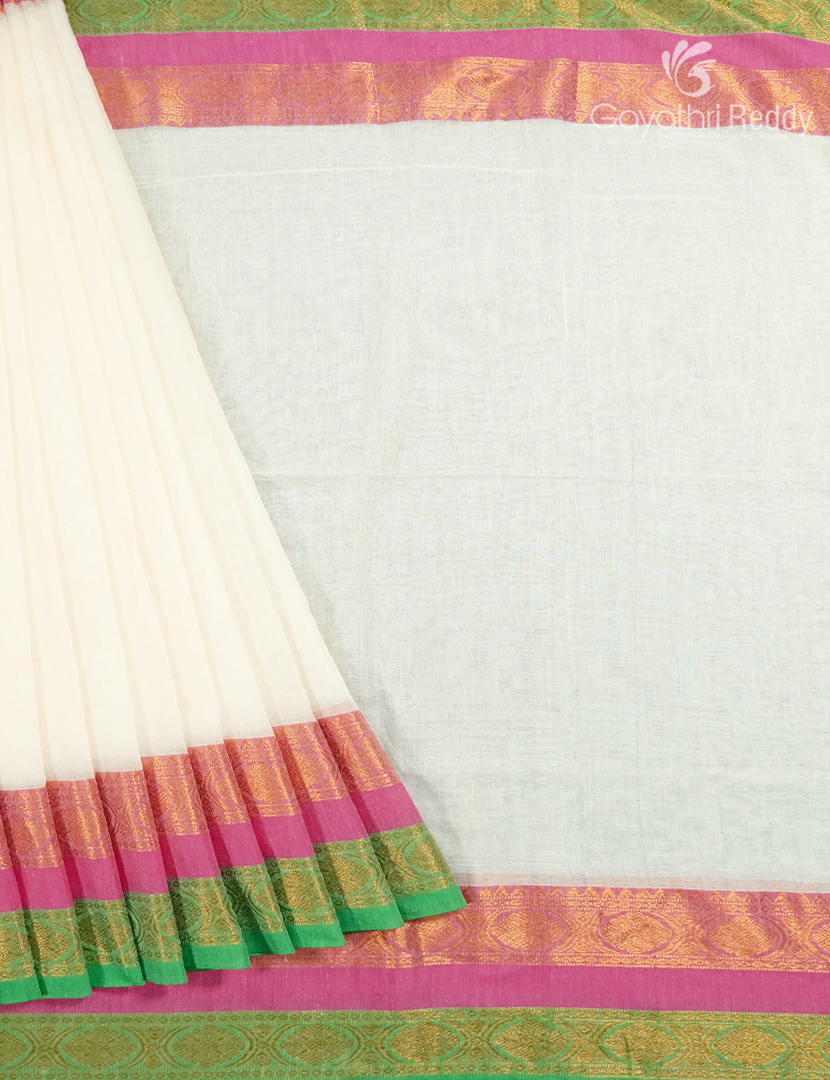 Jamdani Cotton Saree in White