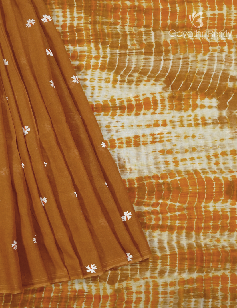 Pure MulMul Cotton Saree in Deep Mustard