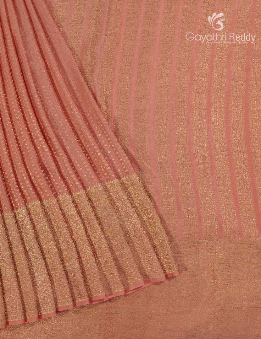 Pure Mysore Silk Saree in Pastel Peach