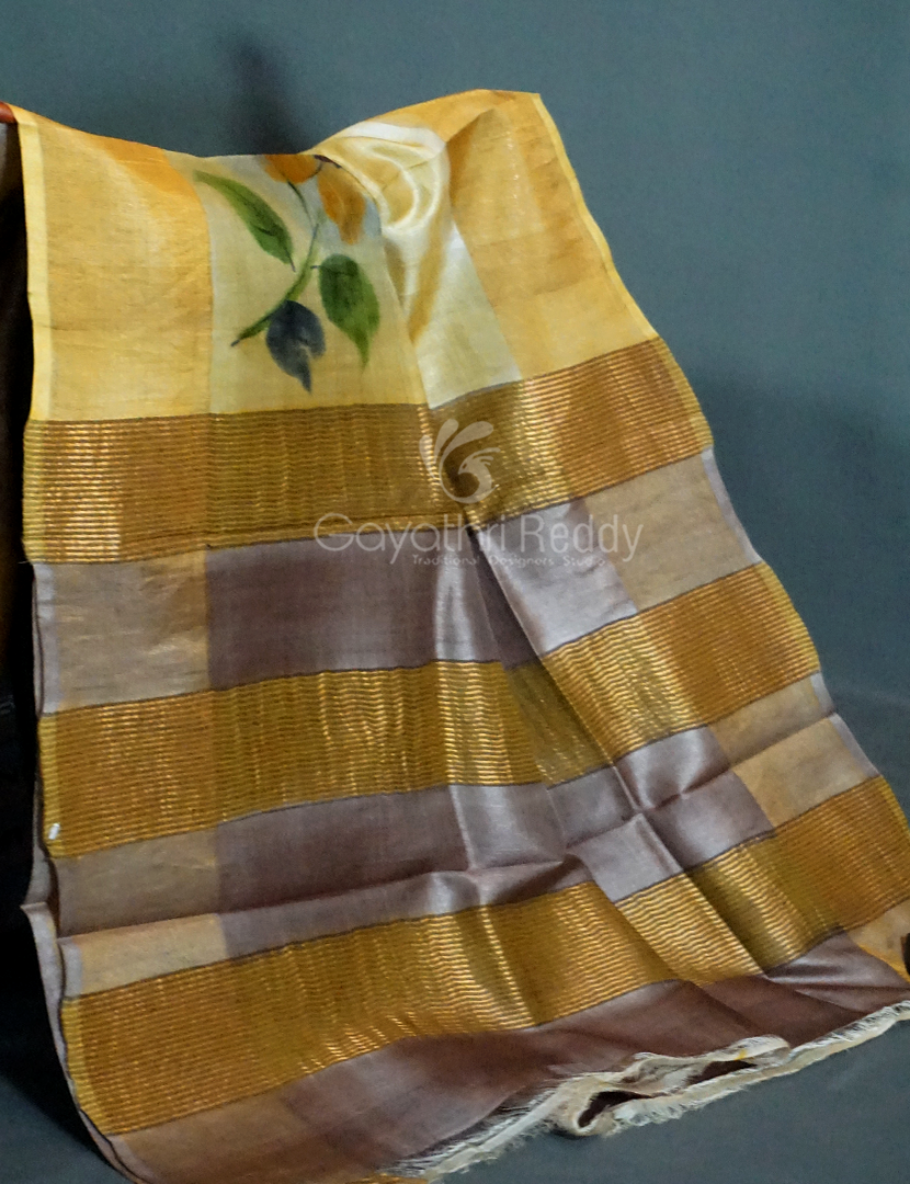 PURE DESI TUSSAR SILK HAND PAINTED-TS769