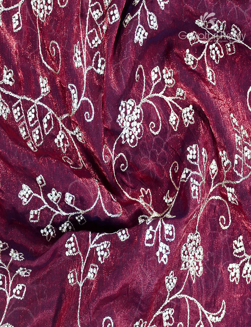 Semi Tissue Fancy Saree in Majenta