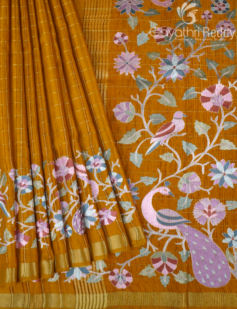 KHADI SILK WORK SAREE-KSW71