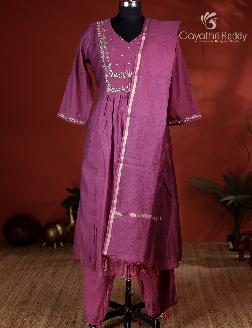 Readymade Dress Set in Deep Pink