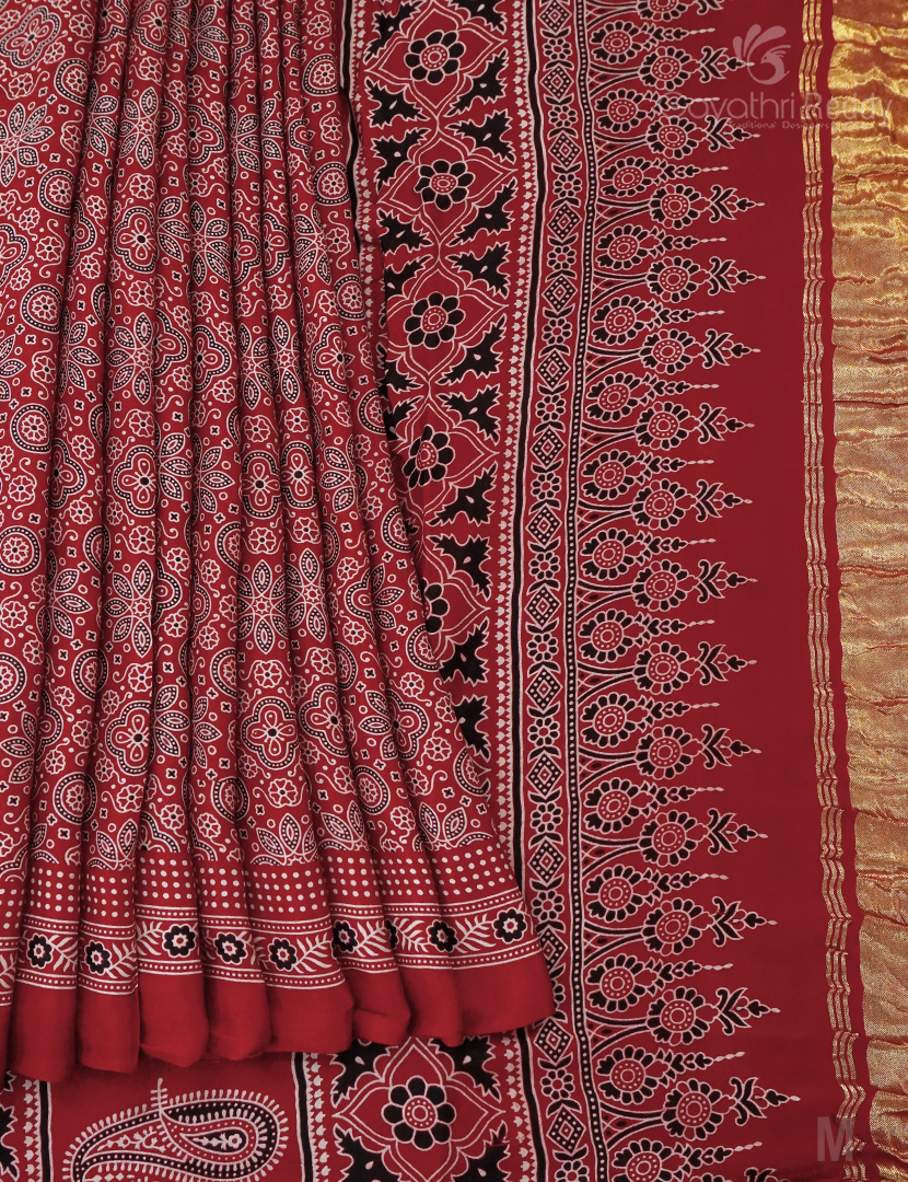 MODAL AJRAKH PRINT SAREE-PMS83