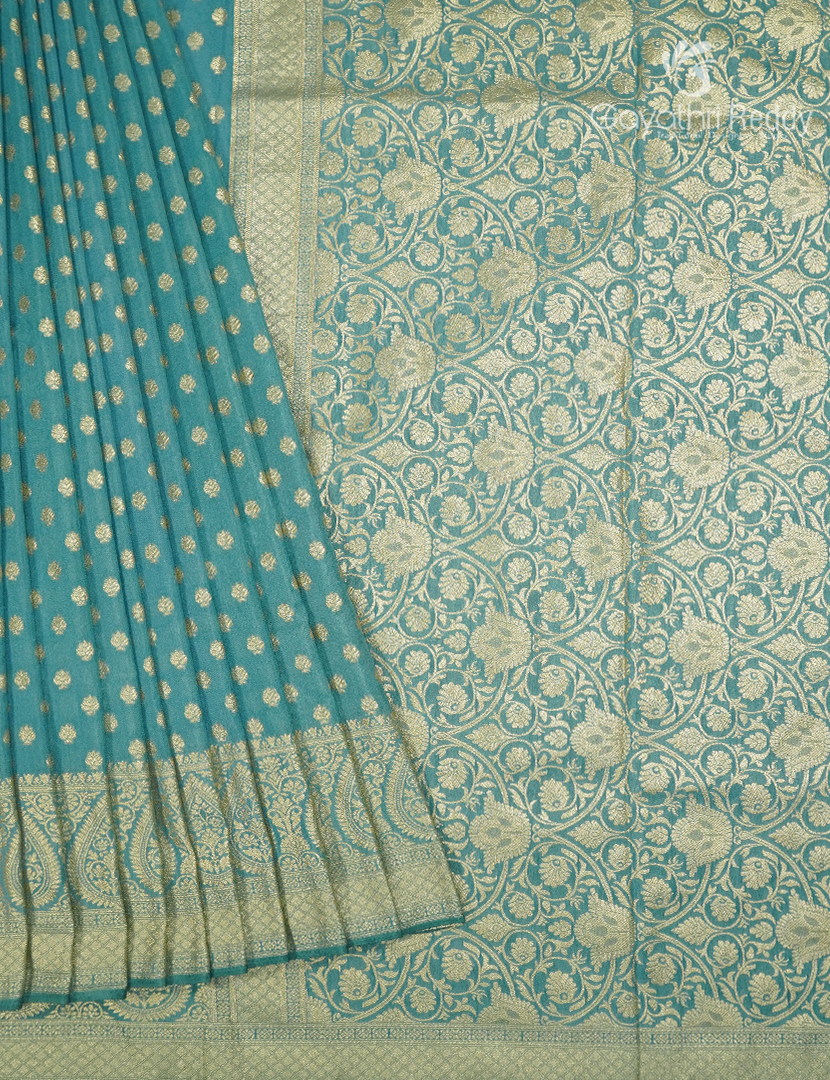 Banaras Georgette Saree in Aqua Blue